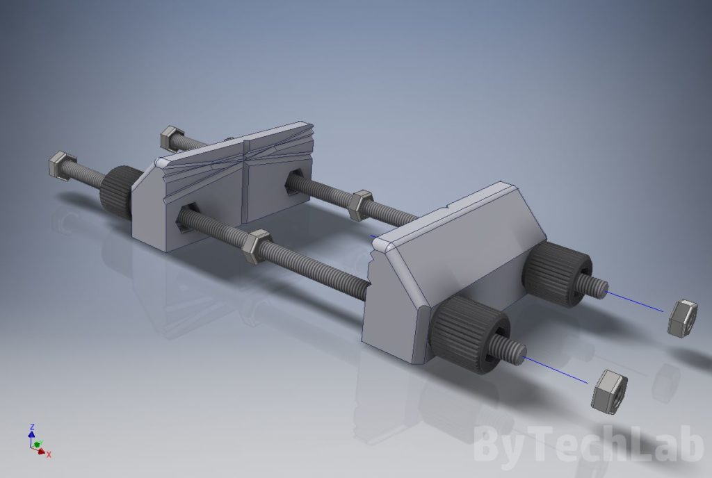 PCB Vise - Exploded view render