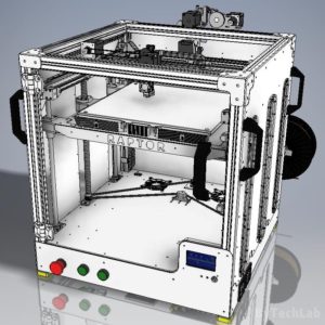 RAPTOR XLS 360 3D printer - Front view render