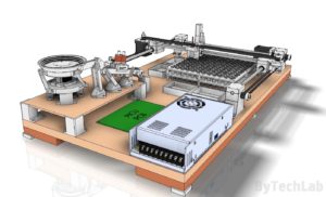 SMD parts sorting machine - early design render - view at an angle