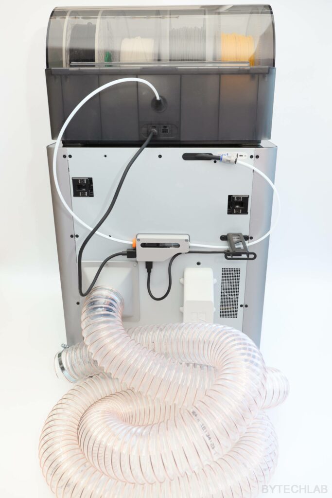 Bambu Lab X1C Fume Filtering System - Hose mounted to the printer