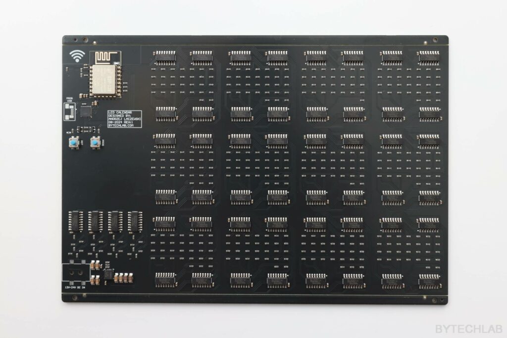 LED Calendar - PCB assembled by P&P - rear view