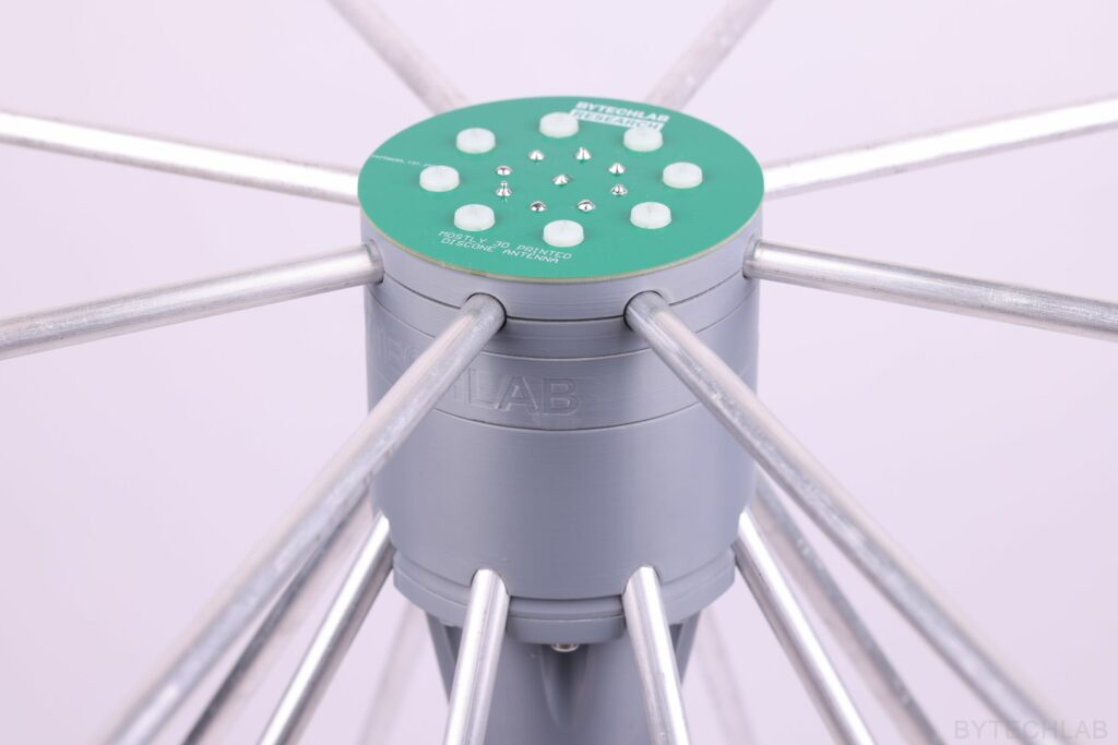 Mostly 3D Printed Discone Antenna - Assembled antenna