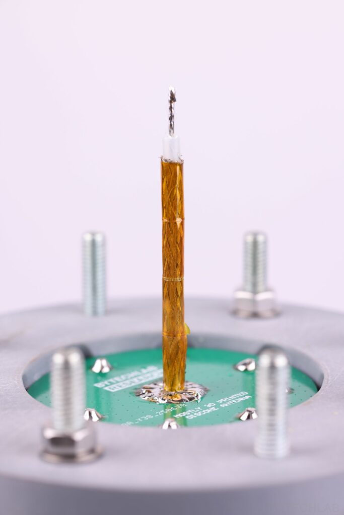 Mostly 3D Printed Discone Antenna - Assembly process - Bottom cone coax cable