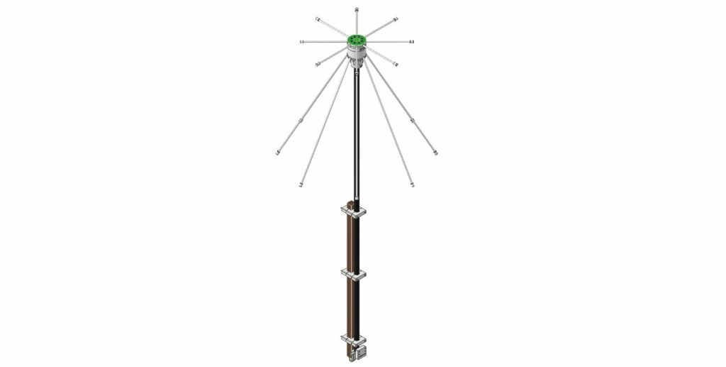 Mostly 3D Printed Discone Antenna - MCAD - Render - 3