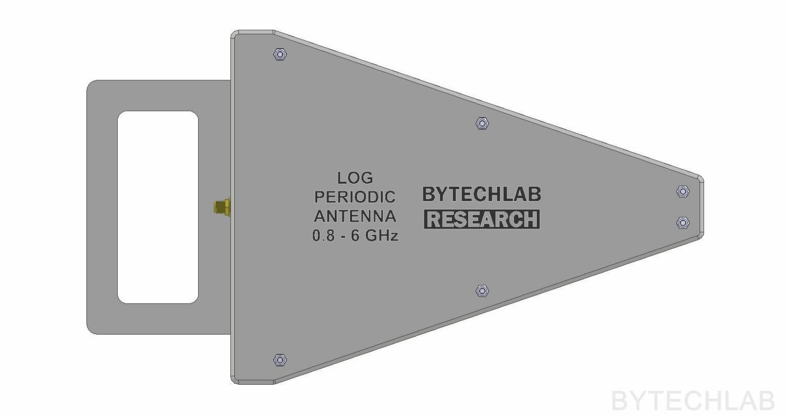 PCB Log Periodic Antenna (0.8-6 GHz) - ByTechLab