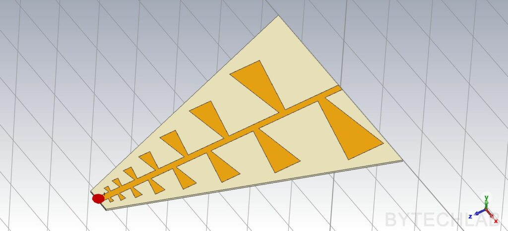 PCB Log Periodic Antenna (0.8-6 GHz) - ByTechLab